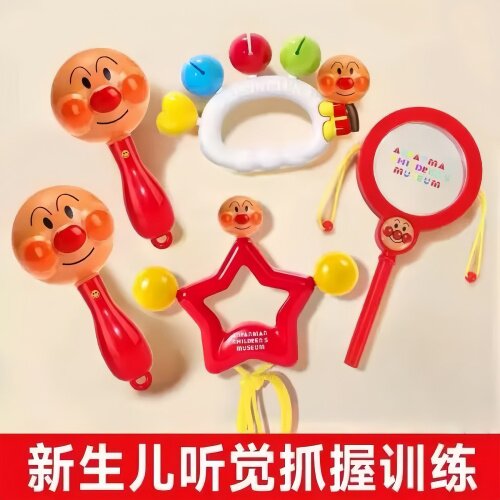 面包超人摇铃婴儿抓握训练玩具可咬新生宝宝红色沙锤拨浪鼓0—1岁