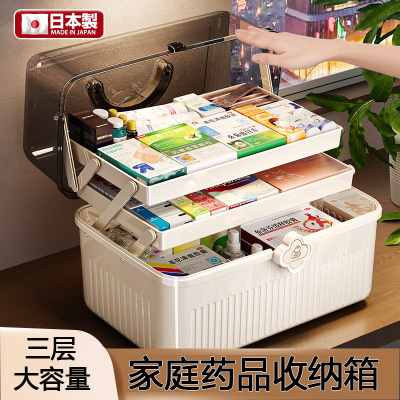 新德国家庭装大号医药箱家用药品收纳盒药物医疗大容量手提急救箱