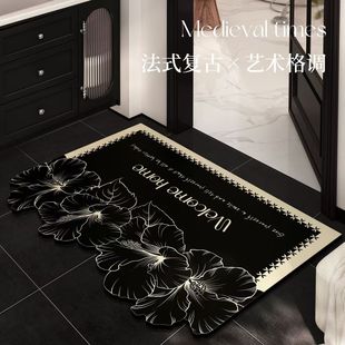 红色入户门地垫花朵家用进门可擦免洗脚垫高级感浴室耐脏防滑地毯