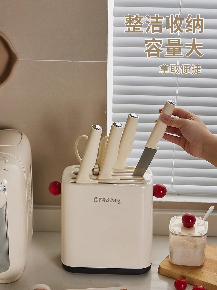 多巴胺厨房刀架置物架菜刀架家用沥水台面放菜刀具多功能收纳架