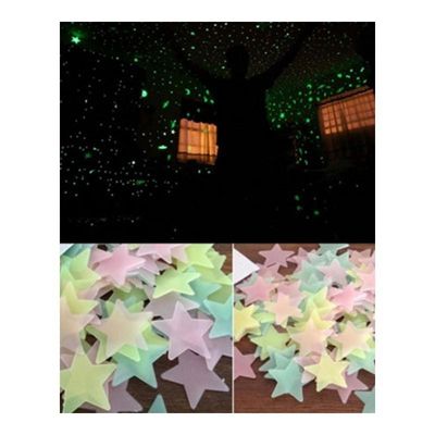 速发50pcs 3D Stars Glow Wall ers In The Dark Luminous Fluore