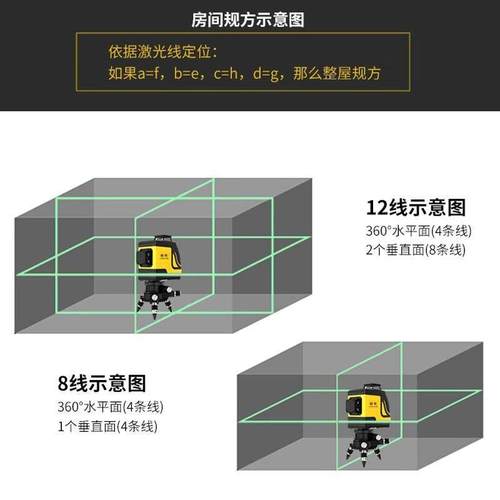 田岛12线绿光贴墙水平仪强光红外线激光高精度平水仪投线仪室外