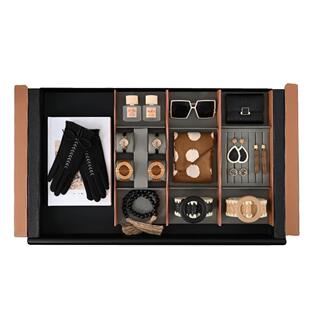 现代诧寂优雅女士原木色样板间展示展厅岛台首饰衣柜抽屉柜百宝格