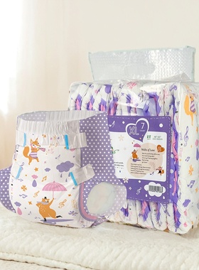 爱趣ABDL成人纸尿裤新品一次性狐狸和熊卡通粉色通用高吸收7片