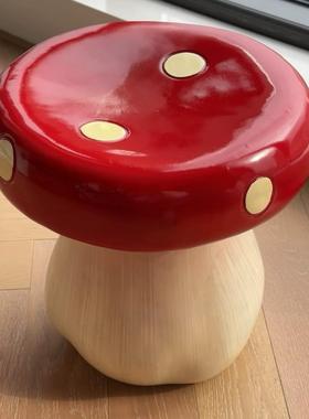 蘑菇可爱小凳子落地摆件矮凳入户门换鞋凳客厅卡通创意家居小板凳