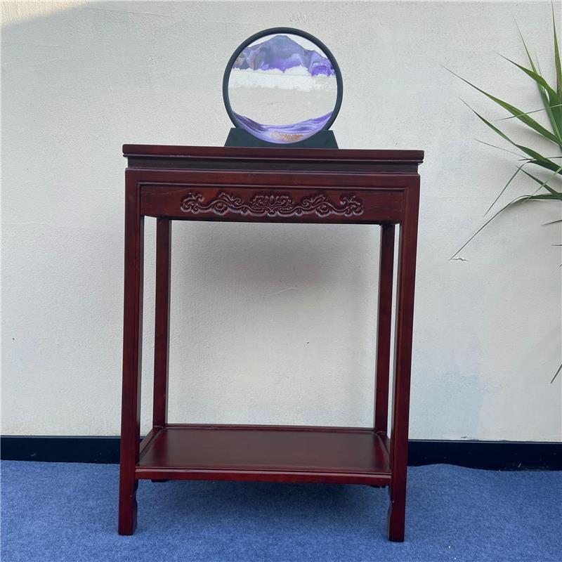 50实木盆景架长方鱼缸桌奇石桌窄边桌花架中式边角几茶几桌子边几