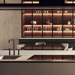 高端全屋定制意大利poliform同款意式极简开放式西厨房整体橱柜