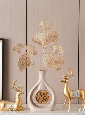 招财鹿摆件福字客厅玄关酒柜新中式博古架装饰品摆设乔迁新居礼品