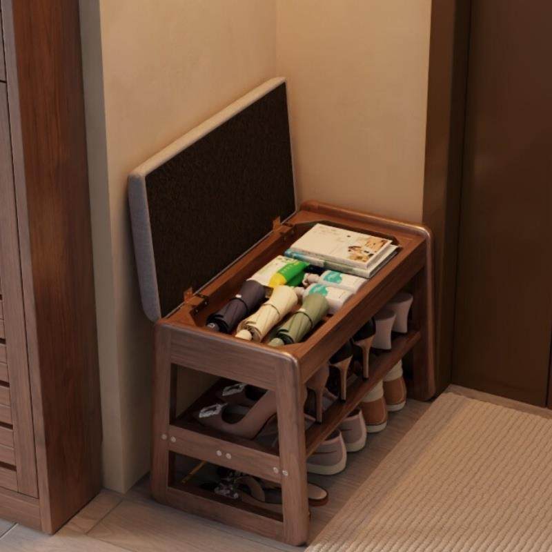 实木换鞋凳家用入户穿鞋凳鞋柜坐凳一体鞋架进门口可收纳坐凳子