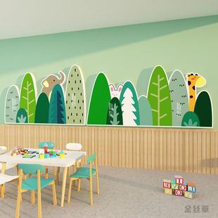 托管班墙面装 饰儿童教室布置动物森林仙人掌幼儿园环创主题文化墙