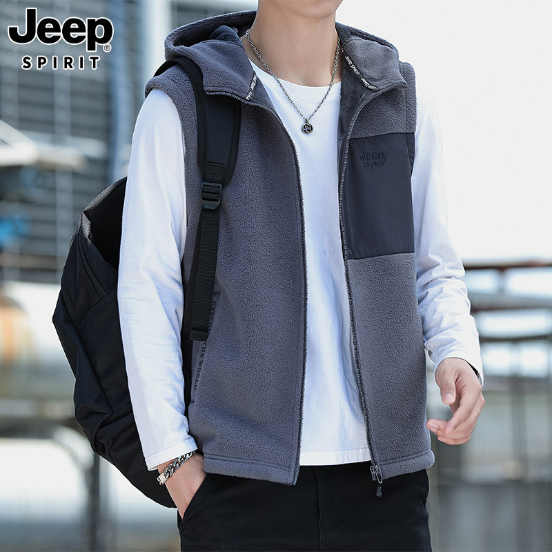 JEEPSPIRIT加绒保暖户外马甲