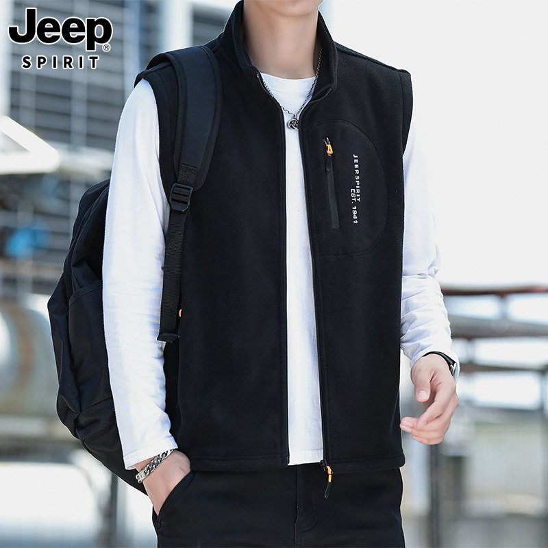 JEEPSPIRIT男户外马甲加厚