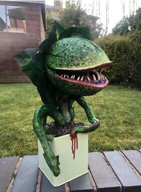 新的食人鱼树脂工艺装饰花园工艺装饰万圣节恐怖食人鱼制造商热卖