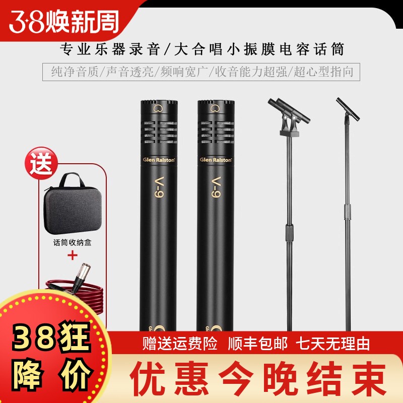 GLSD格伦士顿专业小振膜电容麦克风人声乐器合唱录音拾音演出话筒