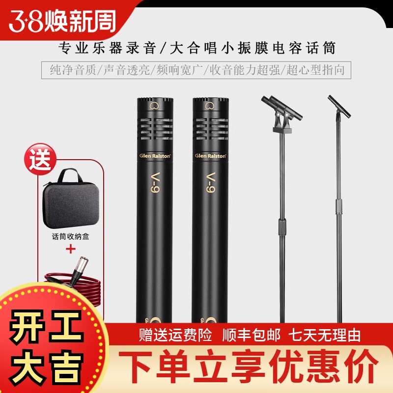 GLSD格伦士顿专业小振膜电容麦克风人声乐器合唱录音拾音演出话筒