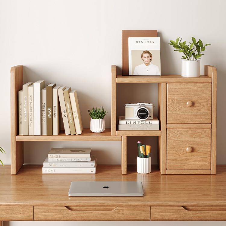 实木桌面置物架桌上小书架学生书桌收纳架子储物架可伸缩简易书柜