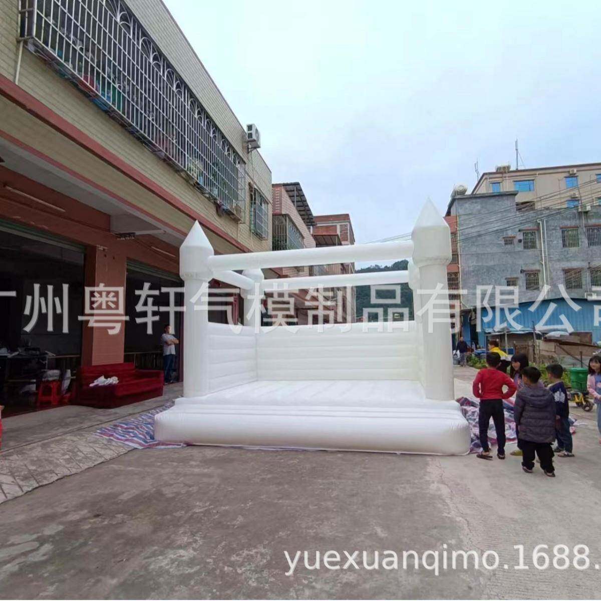 白色充气床外贸出口欧美风婚礼跳床玩具气模游乐场所设备