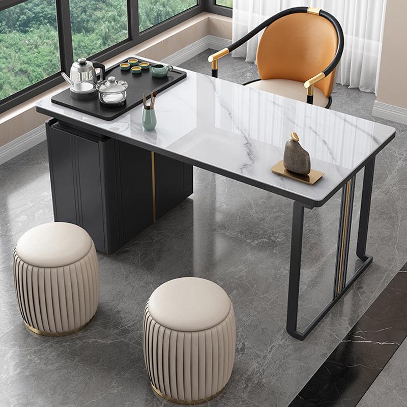 岩板茶桌椅组合家用办公室小茶台现代简约轻奢小型功夫阳台泡茶桌