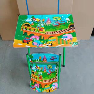 儿童折叠桌椅组合学校幼儿园可折叠课桌椅卡通交叉加固写字桌套装