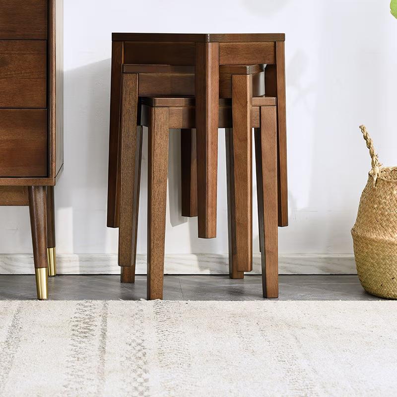 家逸实木小凳子家用创意高方凳脚凳多功能客厅餐桌凳子新中式