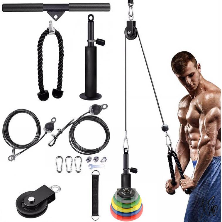 v型划船把手背部训练器滑轮龙门架拉杆拉背器材高位下拉杠铃短杆