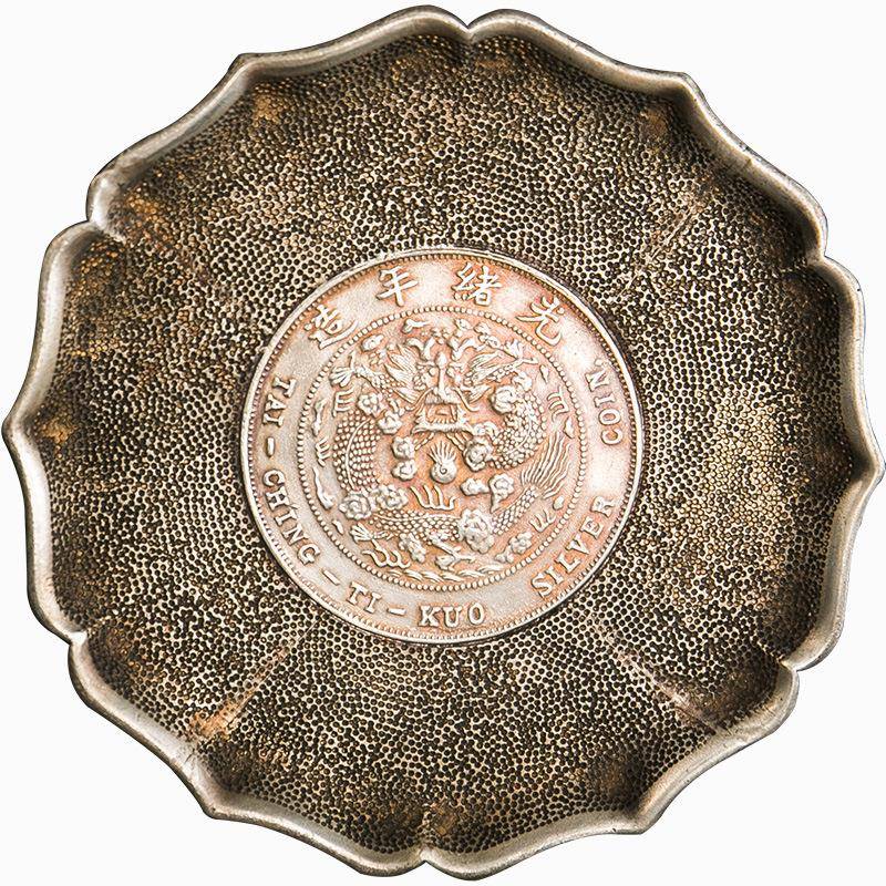 xyt苗银壶承干泡台储水式壶垫茶盘小型托盘仿古茶托茶席配件