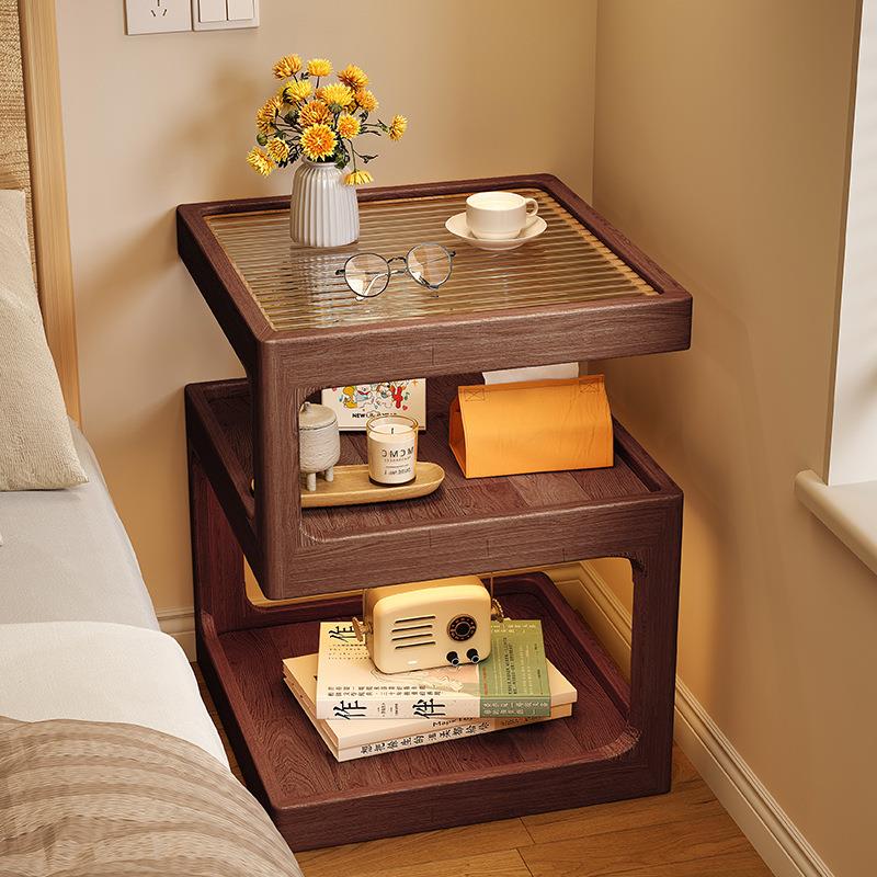 实木床头柜原木风小型家用卧室边几创意2025新款床边柜桌极窄柜