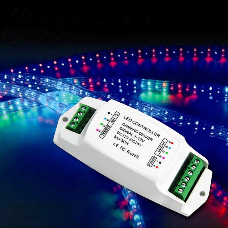 1-10V调光驱动器12V/24V/36V/48V恒压LED灯带调光器0-10V调光电源