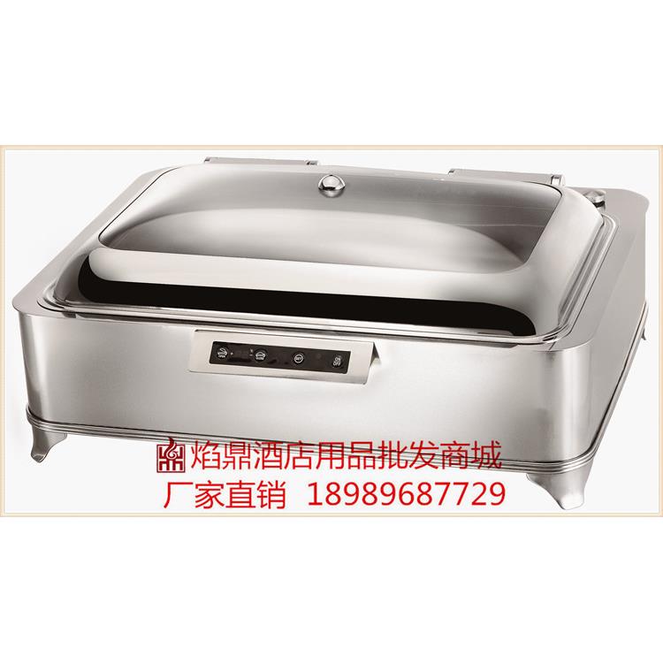 KINGO南洋精工牌可调温可视镀金全钢圆形自助餐炉/布菲炉MD204