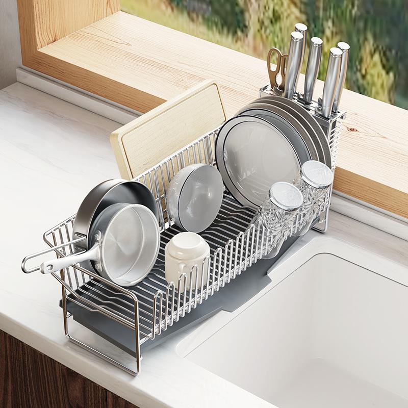 304不锈钢厨房沥水架晾碗架碗碟架窄边超窄水池碗筷碗盘子收纳架