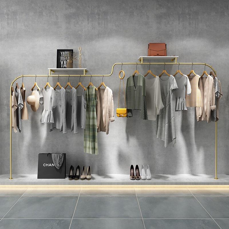 服装店展示架服装架女装店上墙挂衣杆铁艺货架落地挂衣架陈列架
