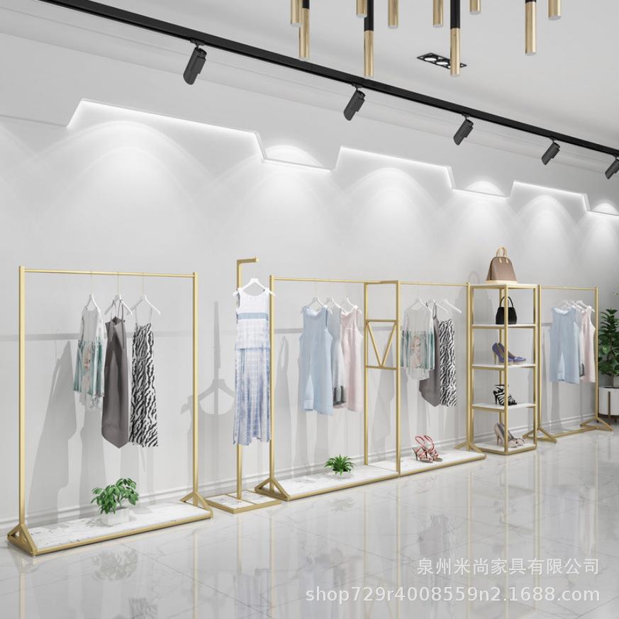 北欧轻奢童装店服装展示架落地式男女童装侧挂货架挂衣服陈列架子