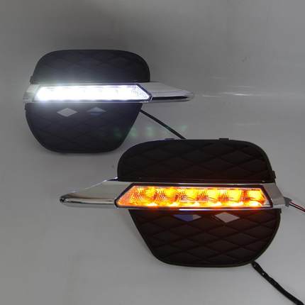 适用于11款宝马X5日行灯13年宝马E71日间行车灯BMW改装LED前雾灯