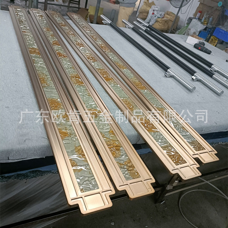 欧肯五金豪华款铝合金大门拉手复古轻奢青古铜加厚豪华别墅门把手