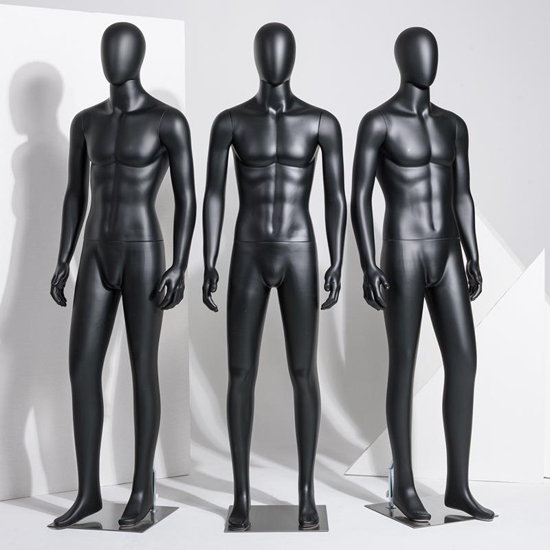 高档哑黑男模特道具全身展示架男装服装店橱窗假人仿真拍照模特架