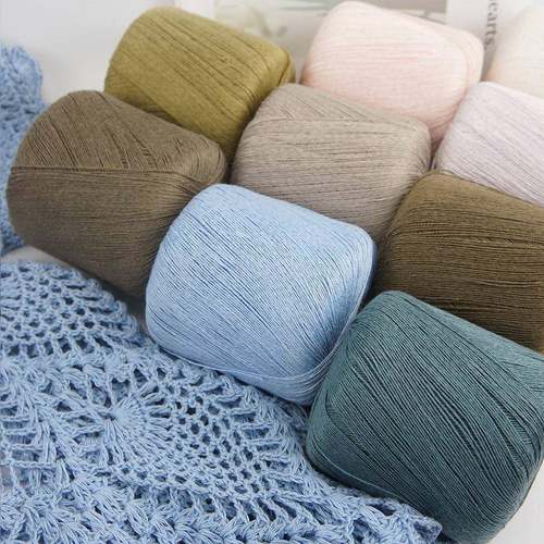 filofilu春夏纯亚麻线手工蕾丝钩针线中细披肩开衫吸汗透气毛线材