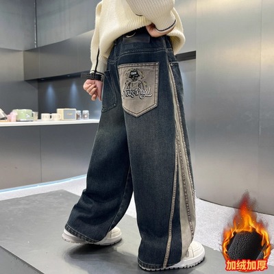 儿童装男童冬季一体加绒裤子2025