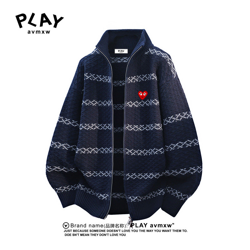 PLAYAVMXW宽松潮牌休闲立领毛衣
