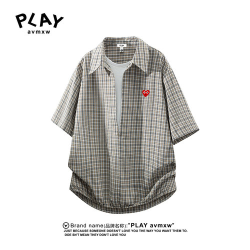 PLAYAVMXW官方格纹假两件衬衫
