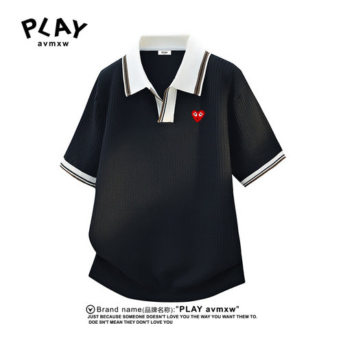 PLAYAVMXW夏季冰爽丝情侣POLO衫