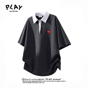 PLAY AVMXW 官方短袖POLO衫男女2026夏季新款T恤情侣百搭休闲上衣