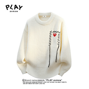 AVMXW 情侣同款 官方套头针织衫 新款 休闲格子提花毛衣 秋冬季 PLAY