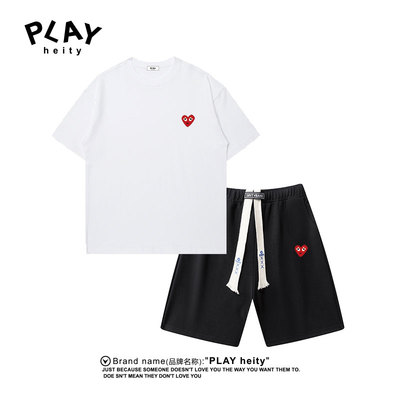 PLAYHEITY爱心刺绣运动套装男女