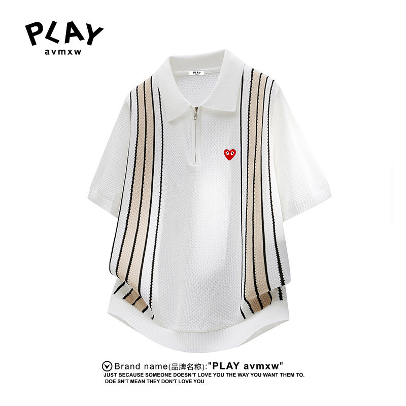 PLAYAVMXW夏季男半拉链POLO衫