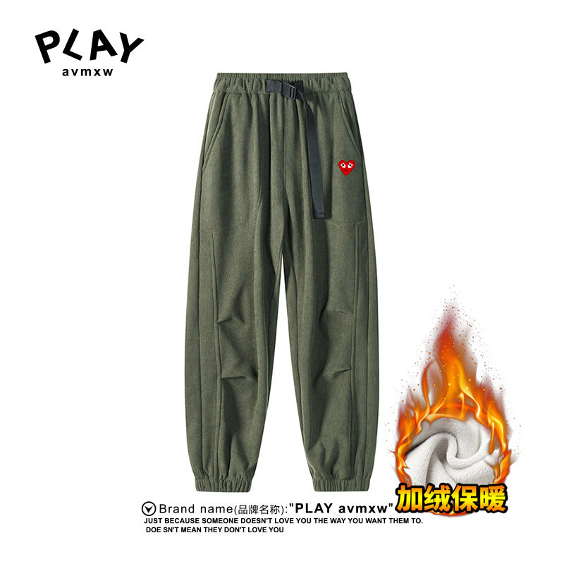 PLAYAVMXW加绒灯芯绒哈伦裤长裤