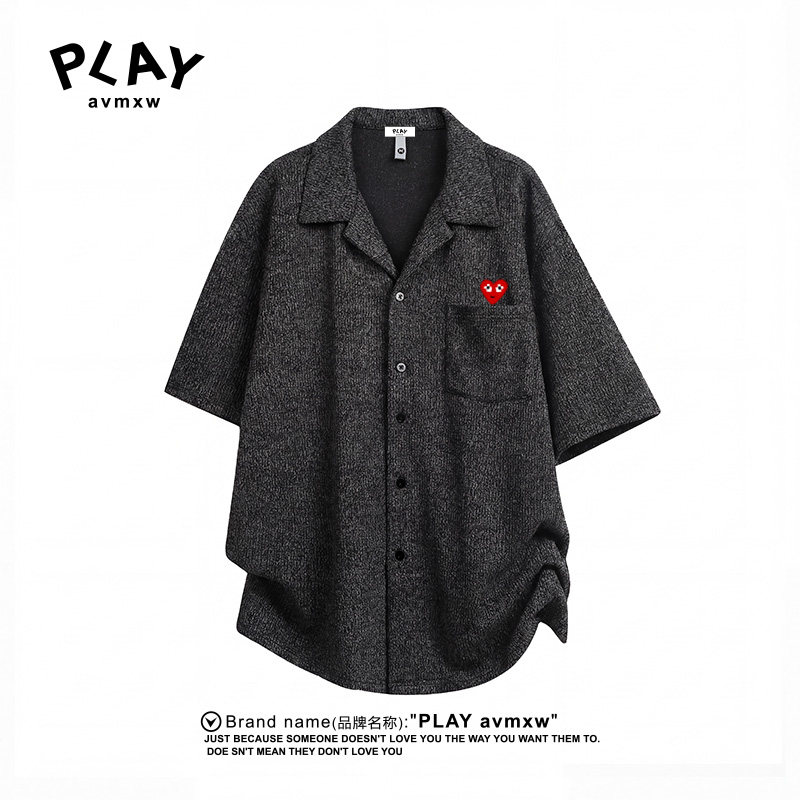 PLAY AVMXW 官方衬衫翻领针织衬衣宽松大码轻熟风潮牌男短袖外套