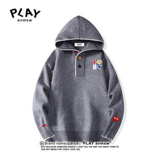 AVMXW 情侣同款 官方连帽套头针织衫 新款 潮牌休闲毛衣 秋冬季 PLAY