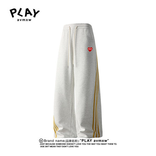 PLAYAVMXW三条杠休闲垂坠感长裤