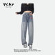 HEITY 官方牛仔裤 女美式 PLAY 拖地春夏宽松直筒高街情侣休闲裤 子