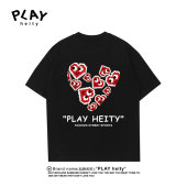 情侣装 PLAY HEITY T恤男女夏季 潮流半袖 上衣 官方纯棉爱心宽松短袖